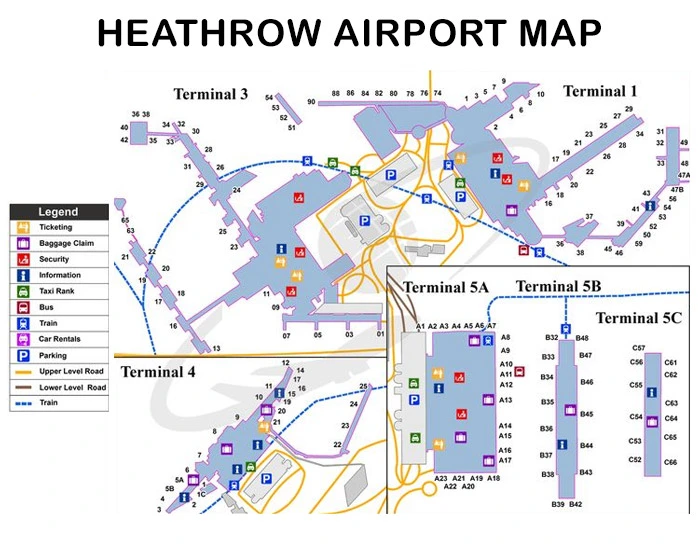 Heathrow Airport Map Heathrow Airport Terminal Map